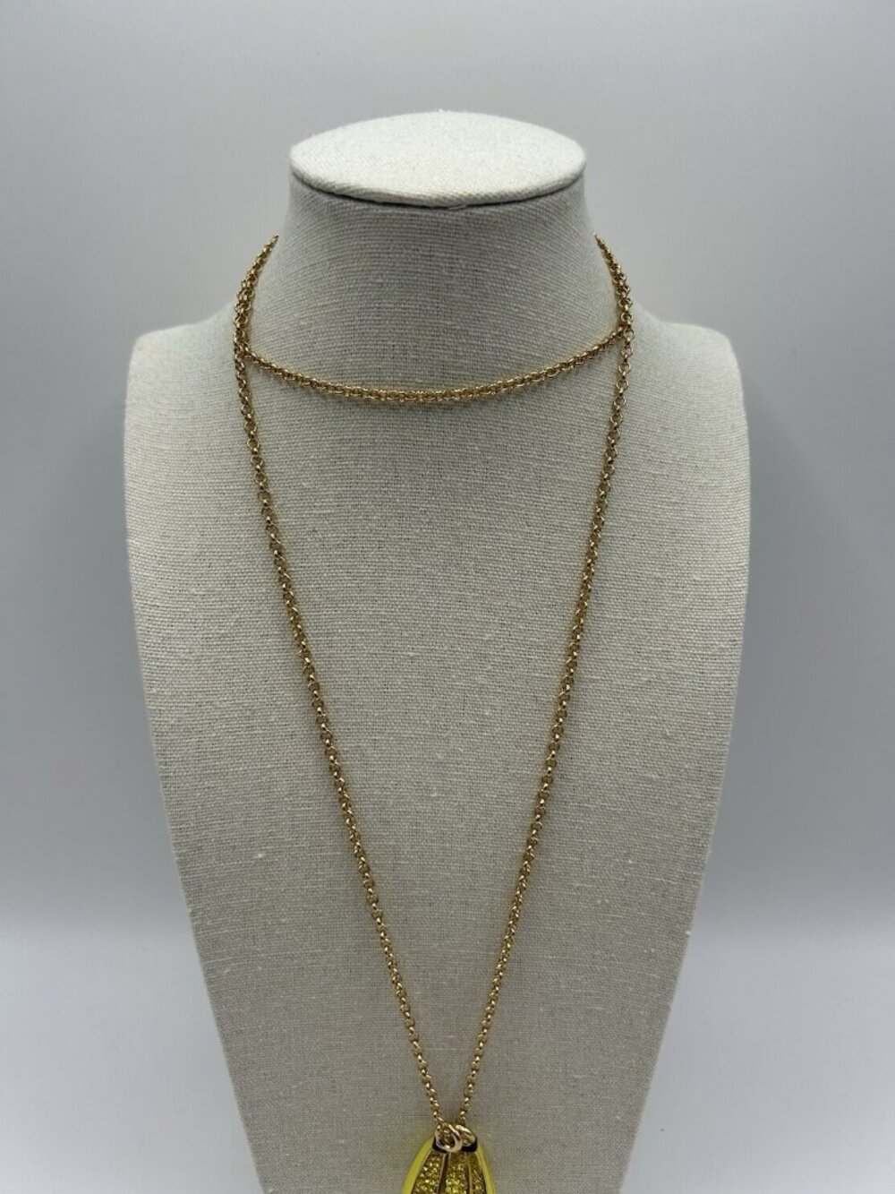 Kate Spade Banana Necklace Pendant Out Of Office Gold Tone Long Jewelry Gift - Picture 4 of 12
